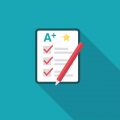 Flat Design Style Back To School Icon - Report Card
